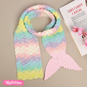 Crochet Scarf For Kids-Colorful Mermaid 