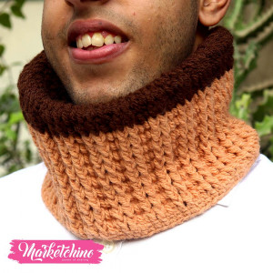 Infinity Scarf For Men-Crochet-Brown&Beige