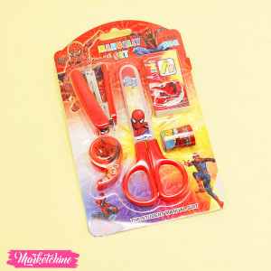 Stationery Set Stapler, Scissors, 2 Washi & Tape Paper Cutter - Spiderman