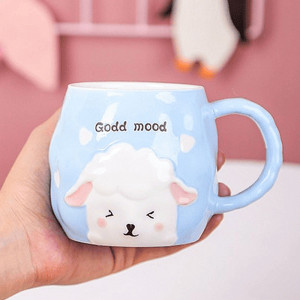 Ceramic Mug-Light Blue Sheep 