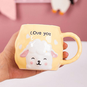 Ceramic Mug-Yellow Sheep 