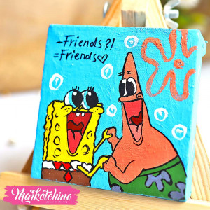 Canvas Mini Tableau-Spongebob&Baset 