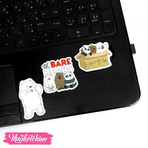 3Pcs Of Laptop Sticker- We Bare Bears