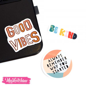 3Pcs Of Laptop Sticker -Good Vibes