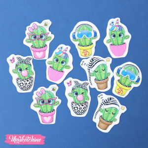 10Pcs Of Laptop Sticker -Cactus 