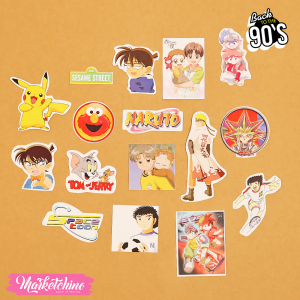 16Pcs Of Laptop Sticker-Boy Cartoons 80’S 1