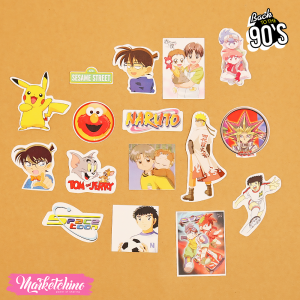 16Pcs Of Laptop Sticker-Boy Cartoons 90’S 1