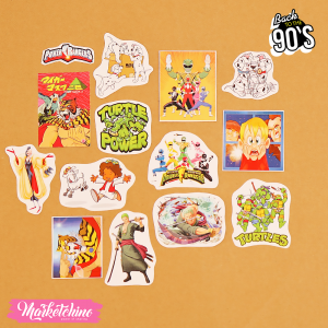 14Pcs Of Laptop Sticker-Boy Cartoons 80’S