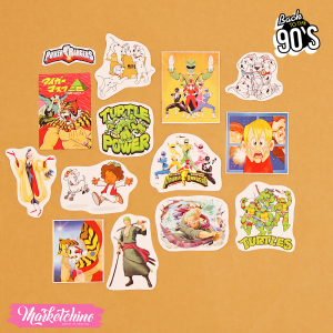 14Pcs Of Laptop Sticker-Boy Cartoons 90’S