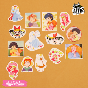 14Pcs Of Laptop Sticker-Girl Cartoons 90’S