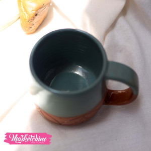 Pottery Mug-Carved Blue