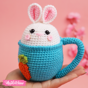 Doll-Crochet-Bunny In Cup (14 cm )