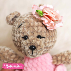 Doll-Crochet-Pink Bear (19 cm )