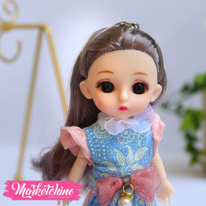 Hard Rubber-Doll-Blue&Pink Dress ( 16 cm )