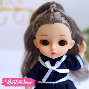 Hard Rubber-Doll-Dark Blue Dress  ( 16 cm )