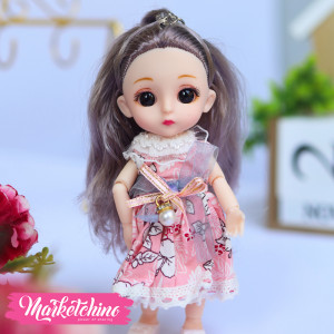 Hard Rubber-Doll-Pink Dress ( 16 cm ) 