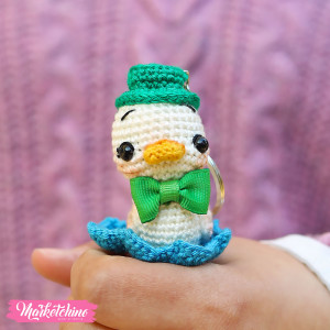 Crochet Keychain-White Duck