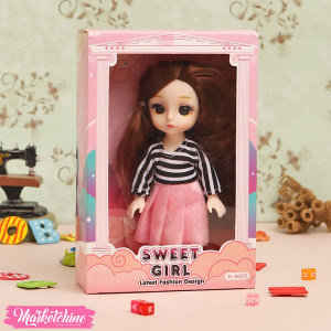 Hard Rubber-Doll-Pink Dress (16 cm ) 