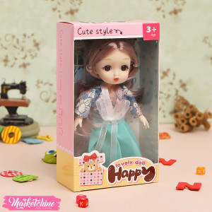 Hard Rubber-Doll-Turquoise Dress (16 cm ) 