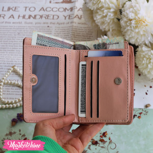Small Leather Wallet-Blue Eiffel tower