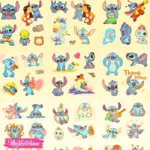 100Pcs Decorative Stickers - Stitch & Angle 