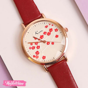 Watch For Women-Maroon Flower 