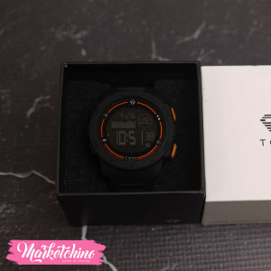 Men Round Dial Electronic Watch
