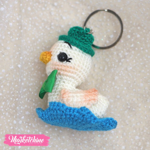 Crochet Keychain-White Duck