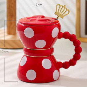 Ceramic Mug-Red Dotes 