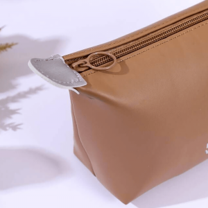 Leather Portable Makeup Bag & Multi uses - Beige 