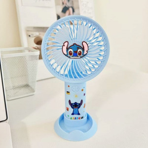 Hand \ Stand Fan Multi Uses, 3 Speeds Desk Fan, Battery Recharging - Stitch & Angle