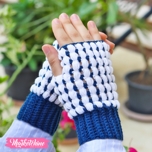 Crochet Gloves For Women-Petro&White
