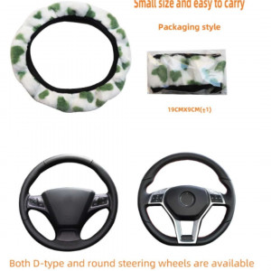 MEIKAXIU Heart Plush Steering Wheel Cover