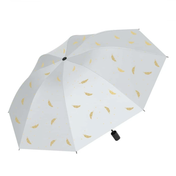 1pc Feather Print Umbrella-White