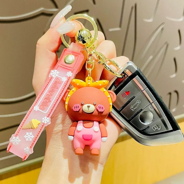 Silicone Keychain-Brown Cat