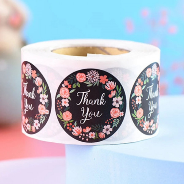 500 pcs Flower & Slogan Graphic Gift Sticker
