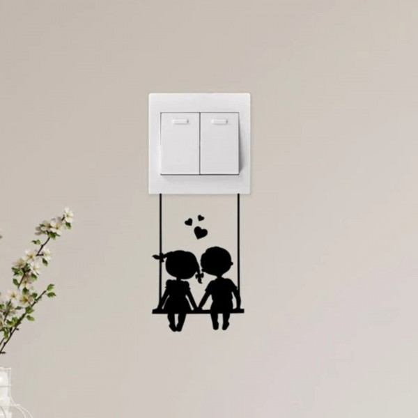 1pc Couple Pattern Switch Outlet Wall Sticker