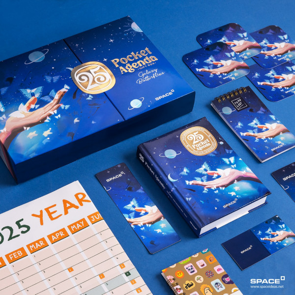 Box  Pocket Agenda - Galaxy Butterfly ( 2025 )