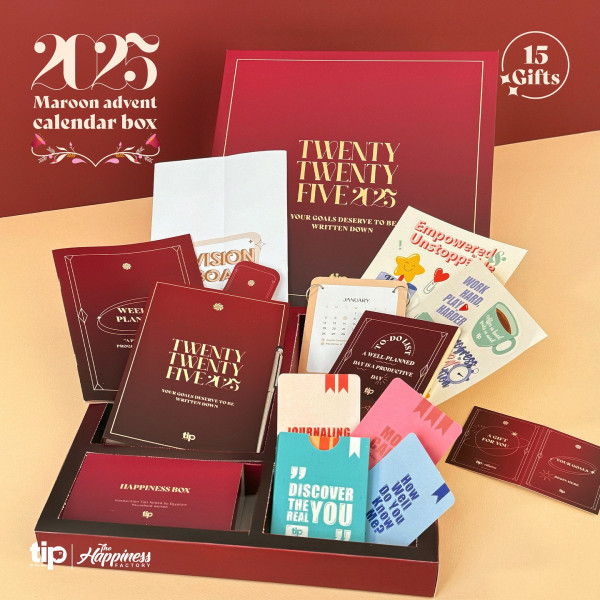 Box Daily planner - Maroon ( 2025 )