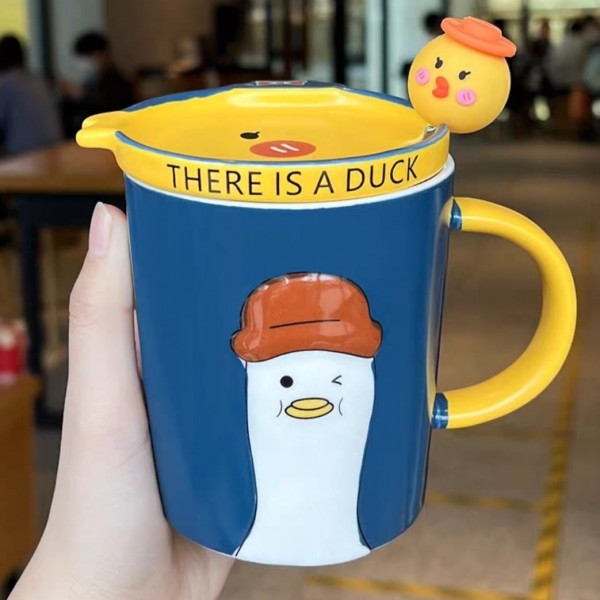 Ceramic Mug With Coaster-Petro Duck