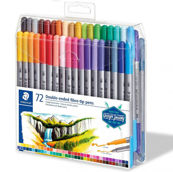 Staedtler Coloring Double-Ended Fiber-Tip Pen ( set of  72 )
