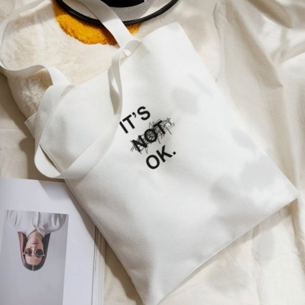 Letter Graphic Shopper Bag