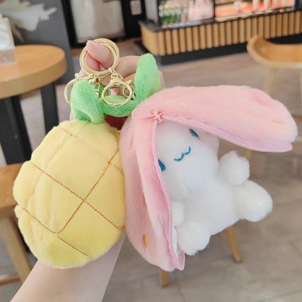 Stuffed bunny keychain best sale
