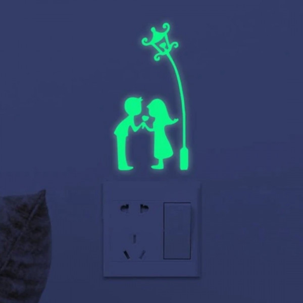 1pc Glow In The Dark Figure Graphic Switch Outlet Wall Sticker