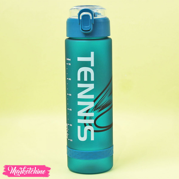 Acrylic Measuring Water Bottle - Tennis Ball