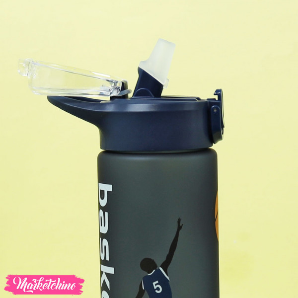 Acrylic Measuring Water Bottle - Basket Ball