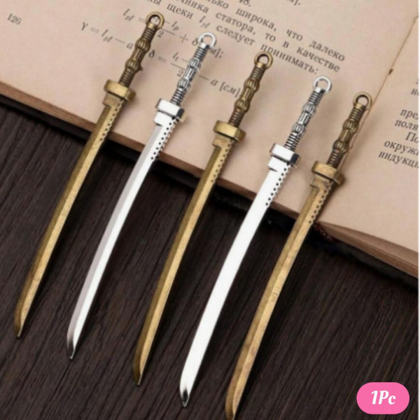 1Pc Antique Swords Knife Bookmark Charms Silvery Swords Vintage 