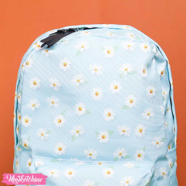 BackPack - Light Blue Daisy Flower 