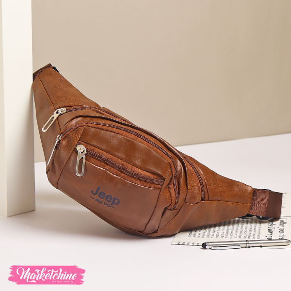 Leather Waist Bag For Men Brown Jeep