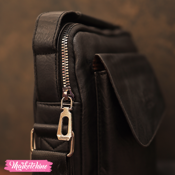Leather Cross Bag For Men - Jeep - Large 